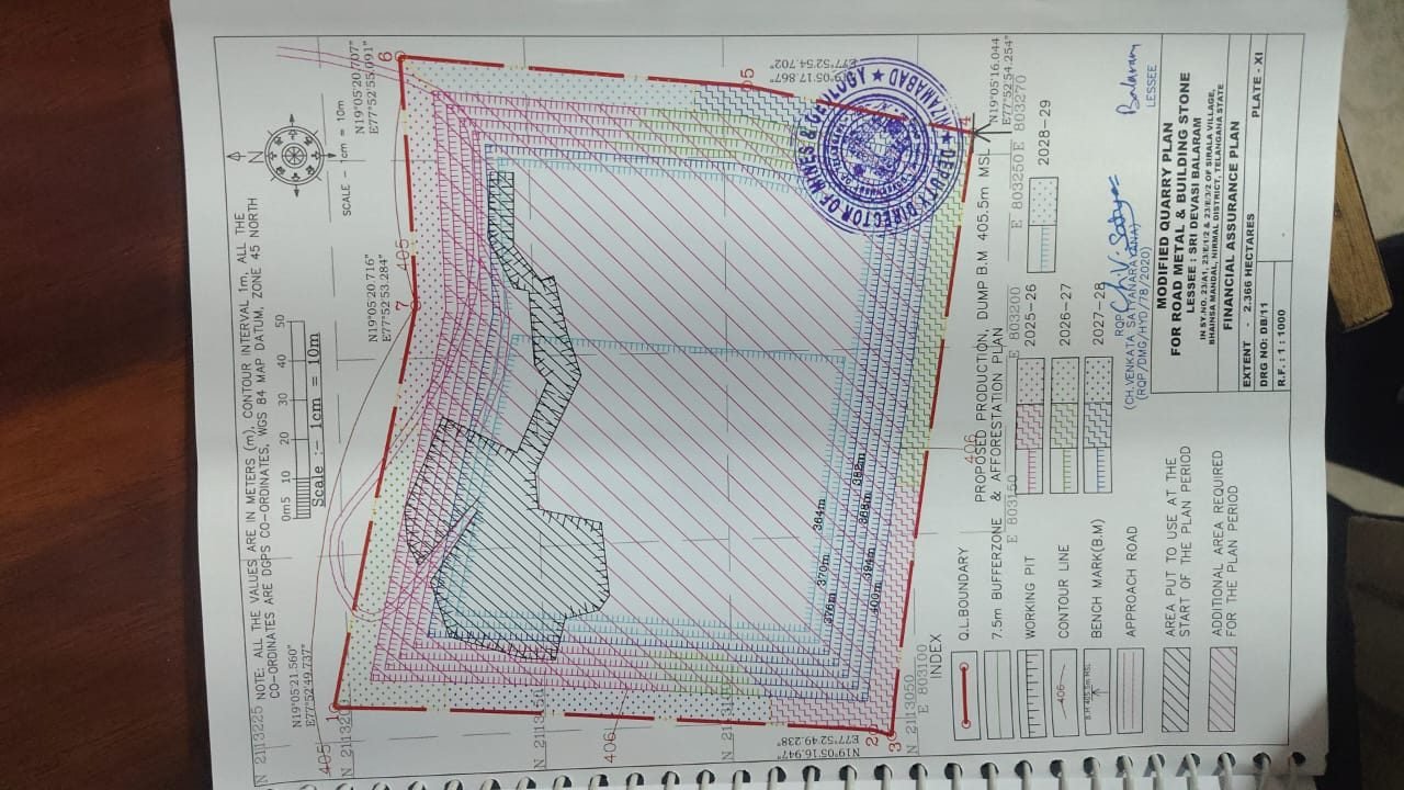 Reading the modified quarry plan before the first blast